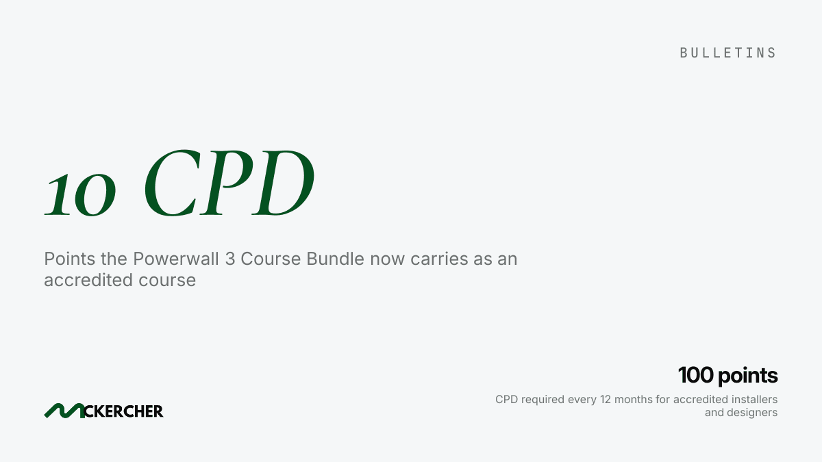 Installer Bulletin: Powerwall 3 Course Bundle Now Carries SAA CPD Points